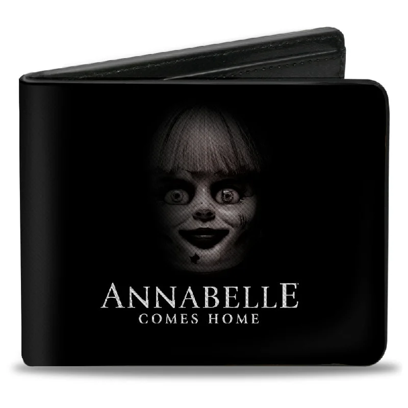 Money clips with RFID protectionBi-Fold Wallet - ANNABELLE COMES HOME Face Close-Up + HORROR Text Black/Red Money clips with RFID protectionBi-Fold Wallet - ANNABELLE COMES HOME Face Close-Up + HORROR Text Black/Red