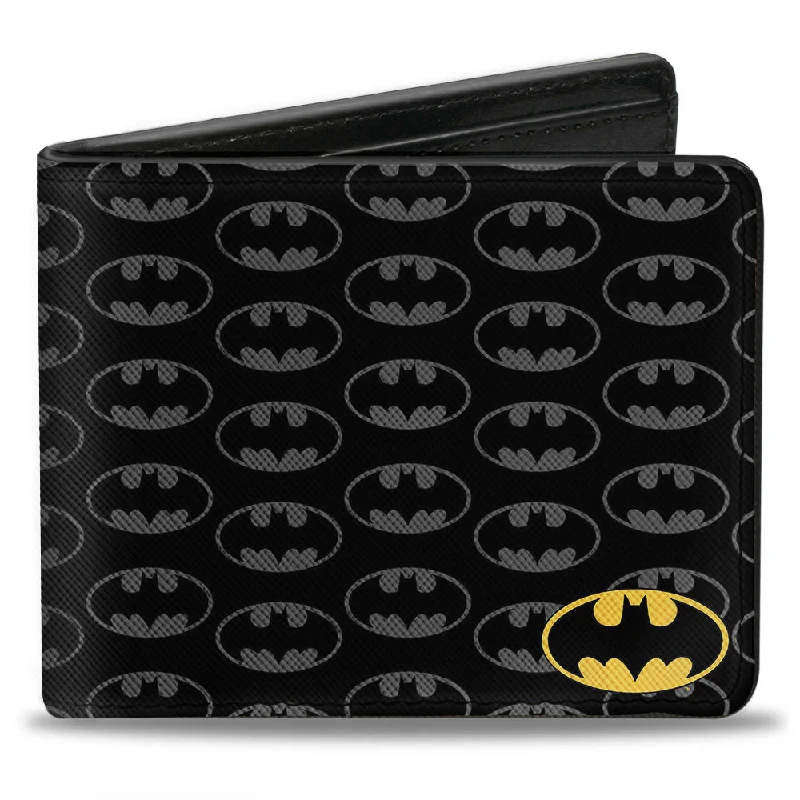 Lightweight money clips for travelBi-Fold Wallet - Bat Signal Corner Bat Monogram Black Gray Yellow Lightweight money clips for travelBi-Fold Wallet - Bat Signal Corner Bat Monogram Black Gray Yellow