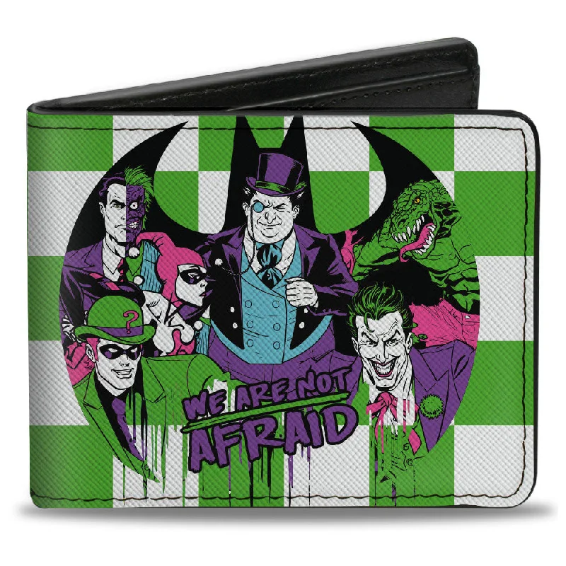 Slim money clips for minimalist walletsBi-Fold Wallet - Batman 6-Villains Group Pose Checker Green White Slim money clips for minimalist walletsBi-Fold Wallet - Batman 6-Villains Group Pose Checker Green White