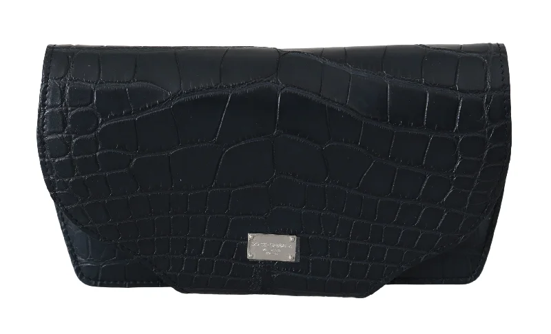 Money clips for holding large amounts of cashDolce & Gabbana Elegant Crocodile Leather Eyewear Men's Pouch Money clips for holding large amounts of cashDolce & Gabbana Elegant Crocodile Leather Eyewear Men's Pouch