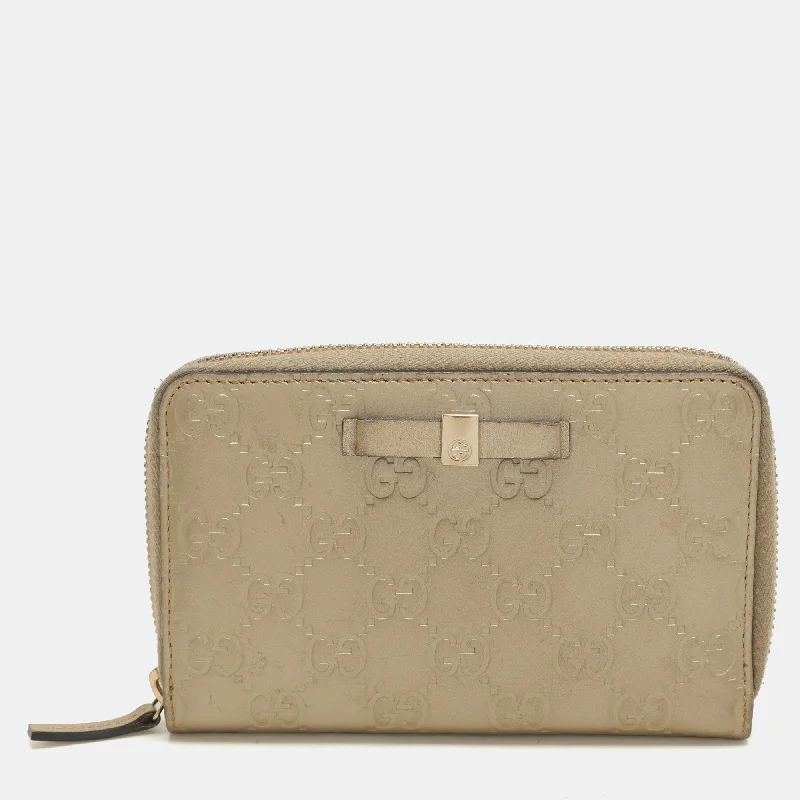 How to choose the right money clipGucci Gold Guccissima Leather Zip Around Wallet