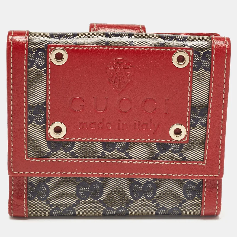 Money clips with RFID protectionGucci Red/blue Gg Supreme Crystals Canvas And Leather Logo Flap Compact Wallet Money clips with RFID protectionGucci Red/blue Gg Supreme Crystals Canvas And Leather Logo Flap Compact Wallet