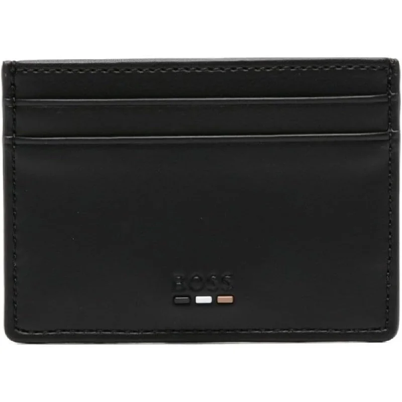 Money clips for women with sleek designsHugo Boss Men's Ray Small Logo Credit Card Holder, Black Pepper