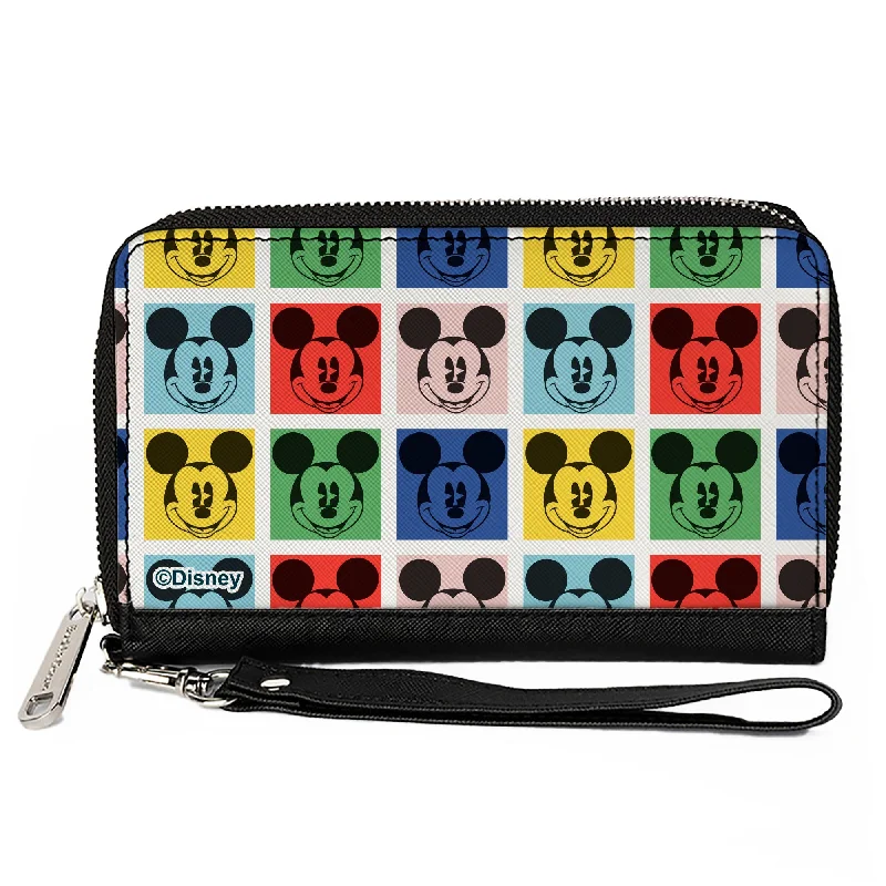 Best money clips for cash and cardsPU Zip Around Wallet Rectangle - Mickey Mouse Smiling Blocks White/Multi Color Best money clips for cash and cardsPU Zip Around Wallet Rectangle - Mickey Mouse Smiling Blocks White/Multi Color