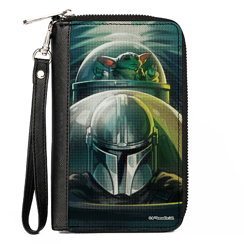 Vintage-style money clips for collectorsPU Zip Around Wallet Rectangle - Star Wars The Mandalorian Din Djarin and Grogu Starfighter Cockpit Pose Vintage-style money clips for collectorsPU Zip Around Wallet Rectangle - Star Wars The Mandalorian Din Djarin and Grogu Starfighter Cockpit Pose