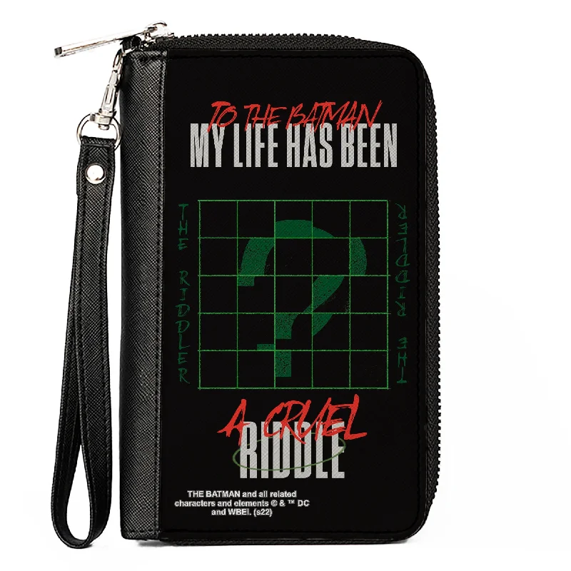 Best money clips for cash and cardsPU Zip Around Wallet Rectangle - The Batman Movie A CRUEL RIDDLE Black Green White Red Best money clips for cash and cardsPU Zip Around Wallet Rectangle - The Batman Movie A CRUEL RIDDLE Black Green White Red
