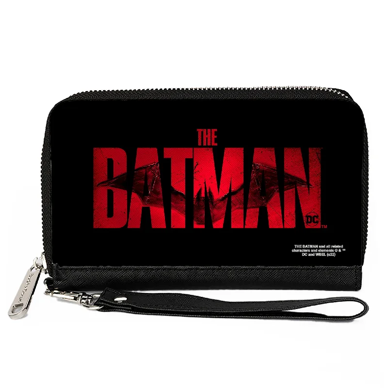 Custom money clips for corporate giftsPU Zip Around Wallet Rectangle - THE BATMAN Movie Bat Title Weathered Black Red Custom money clips for corporate giftsPU Zip Around Wallet Rectangle - THE BATMAN Movie Bat Title Weathered Black Red