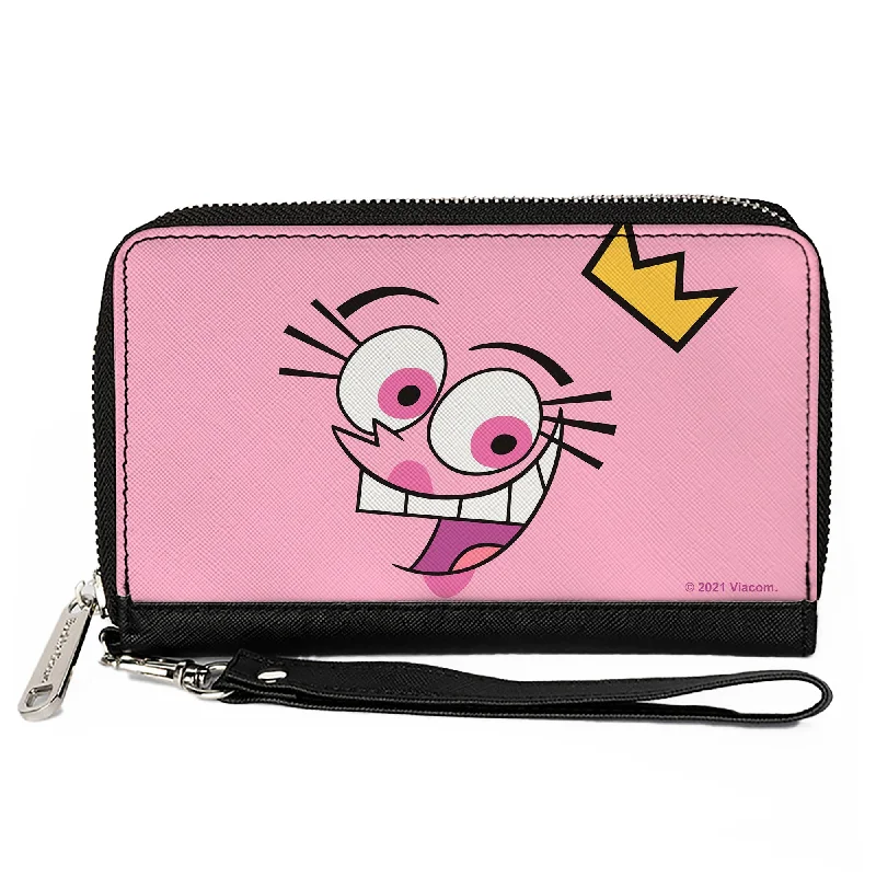 Slim money clips for minimalist walletsPU Zip Around Wallet Rectangle - The Fairly OddParents Wanda Face Expression CLOSE-UP Pink Slim money clips for minimalist walletsPU Zip Around Wallet Rectangle - The Fairly OddParents Wanda Face Expression CLOSE-UP Pink