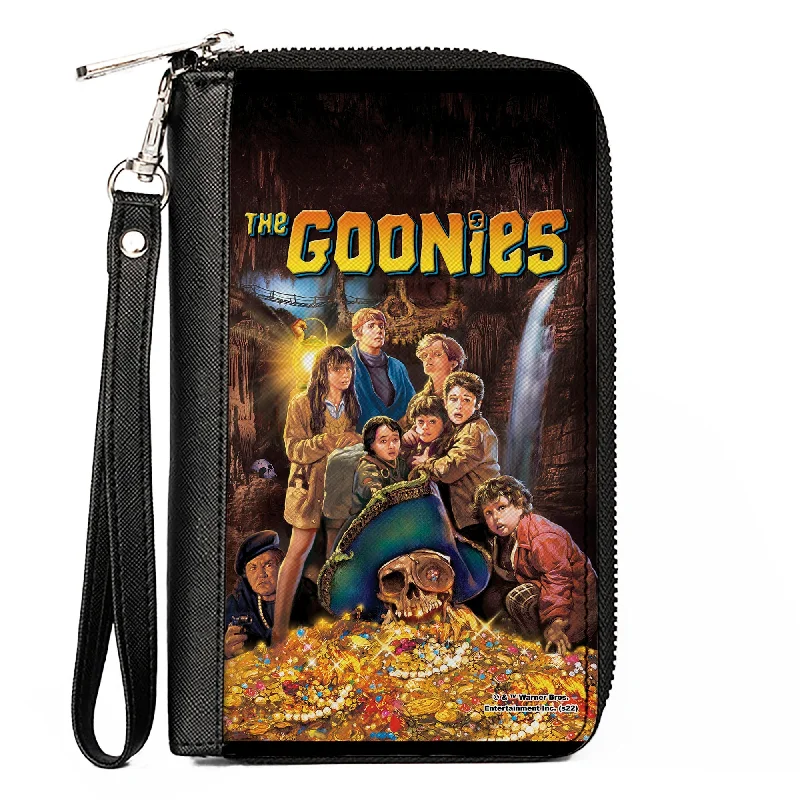 Luxury leather money clips with card slotsPU Zip Around Wallet Rectangle - THE GOONIES Treasure Movie Poster Group Pose Luxury leather money clips with card slotsPU Zip Around Wallet Rectangle - THE GOONIES Treasure Movie Poster Group Pose