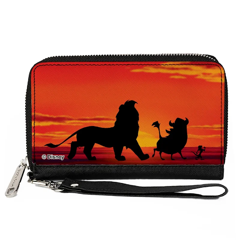 Eco-friendly money clips made from sustainable materialsPU Zip Around Wallet Rectangle - The Lion King Hakuna Matata Simba Pumbaa Timon Sunset Silhouette Reds/Black Eco-friendly money clips made from sustainable materialsPU Zip Around Wallet Rectangle - The Lion King Hakuna Matata Simba Pumbaa Timon Sunset Silhouette Reds/Black