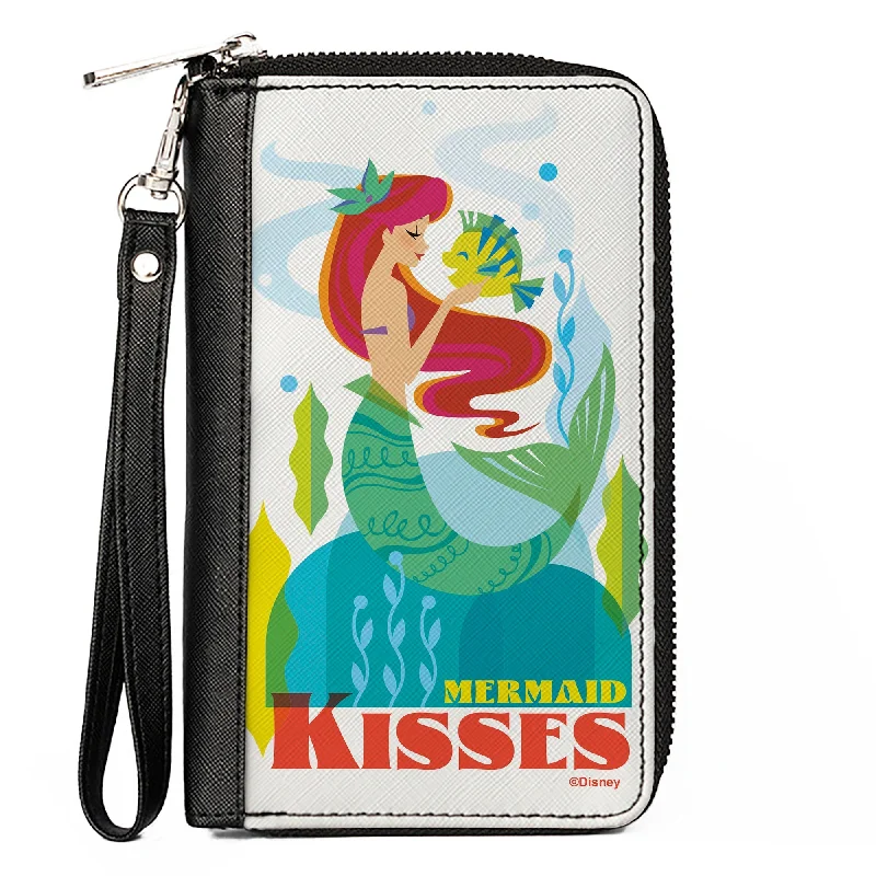 Money clips for women with sleek designsPU Zip Around Wallet Rectangle - The Little Mermaid Ariel and Flounder MERMAID KISSES Pose White Multi Color Money clips for women with sleek designsPU Zip Around Wallet Rectangle - The Little Mermaid Ariel and Flounder MERMAID KISSES Pose White Multi Color