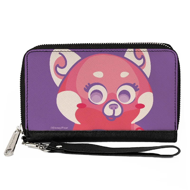 How to choose the right money clipPU Zip Around Wallet Rectangle - Turning Red Red Panda Mei Face Close-Up Purple Pinks How to choose the right money clipPU Zip Around Wallet Rectangle - Turning Red Red Panda Mei Face Close-Up Purple Pinks