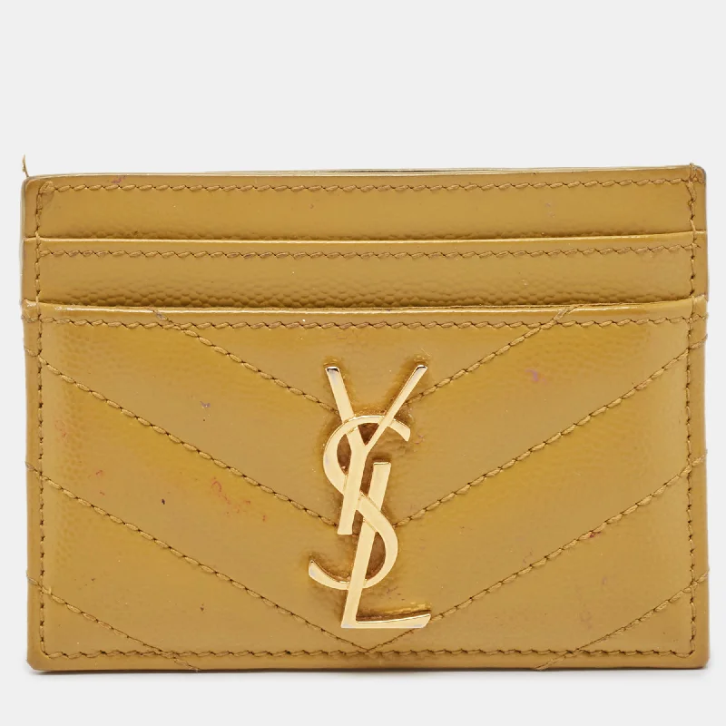 Eco-friendly money clips made from sustainable materialsSaint Laurent Yellow Matelassé Leather Cassandre Card Holder Eco-friendly money clips made from sustainable materialsSaint Laurent Yellow Matelassé Leather Cassandre Card Holder