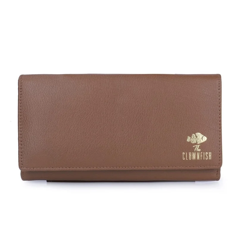 Best money clips for cash and cardsTHE CLOWNFISH Elsa Collection Genuine Leather Tri-Fold Womens Wallet Clutch Ladies Purse with Multiple Card Slots & ID Card Windows (Dark Brown) Best money clips for cash and cardsTHE CLOWNFISH Elsa Collection Genuine Leather Tri-Fold Womens Wallet Clutch Ladies Purse with Multiple Card Slots & ID Card Windows (Dark Brown)
