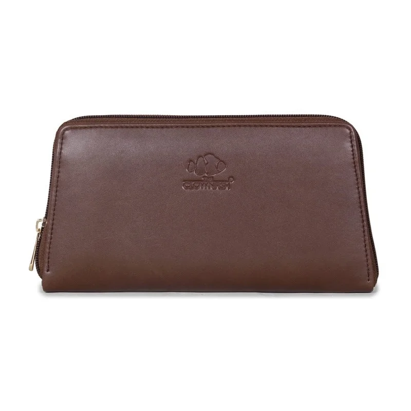Money clips with magnetic closureTHE CLOWNFISH Evelyn Collection Womens Wallet Clutch Ladies Purse with multiple card slots (Dark Brown) Money clips with magnetic closureTHE CLOWNFISH Evelyn Collection Womens Wallet Clutch Ladies Purse with multiple card slots (Dark Brown)