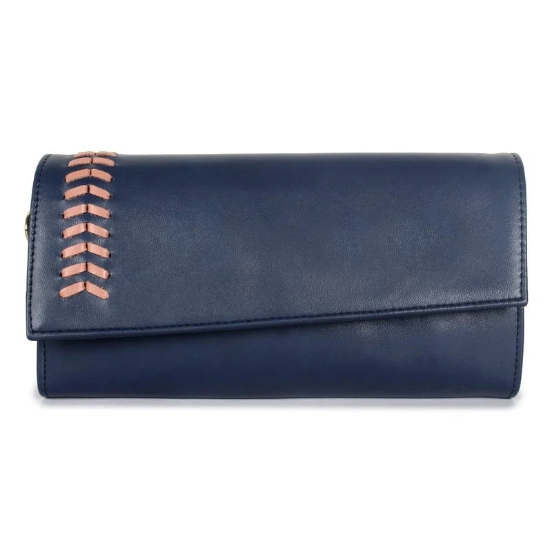 Elegant money clips for weddingsTHE CLOWNFISH Myra Collection Womens Wallet Clutch Ladies Purse Sling Bag with Card slots (Navy Blue)