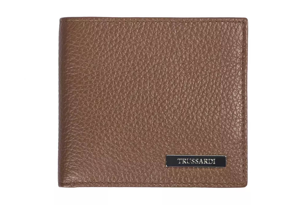 Luxury leather money clips with card slotsussardi Leather Men's Wallet