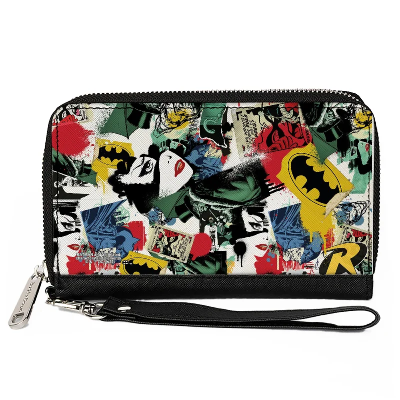 Eco-friendly money clips made from sustainable materialsWomen's PU Zip Around Wallet Rectangle - Batman and Gotham City Villains Graffiti Collage White Multi Color Eco-friendly money clips made from sustainable materialsWomen's PU Zip Around Wallet Rectangle - Batman and Gotham City Villains Graffiti Collage White Multi Color