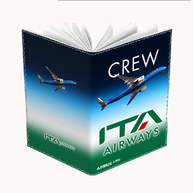 Vintage-Style Passport Covers & Wallets with Brass Hardware for Retro EnthusiastsITA Airways A350 CREW-Passport Cover