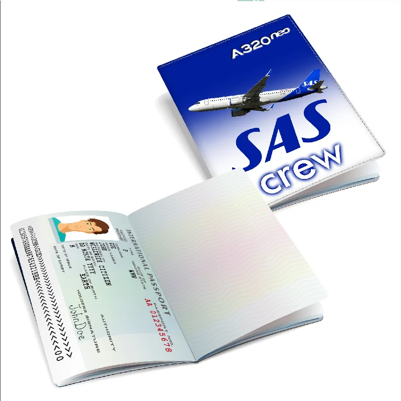 Magnetic-Closure Passport Covers & Wallets for Quick AccessSAS A320neo Passport Cover