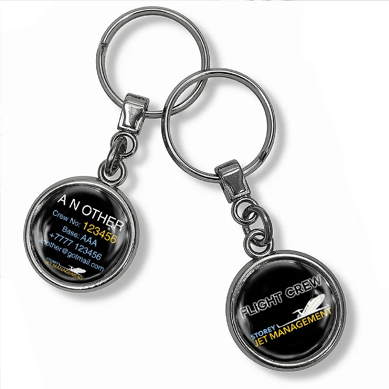 Storey Jet Management Logo Black Metal Keyring