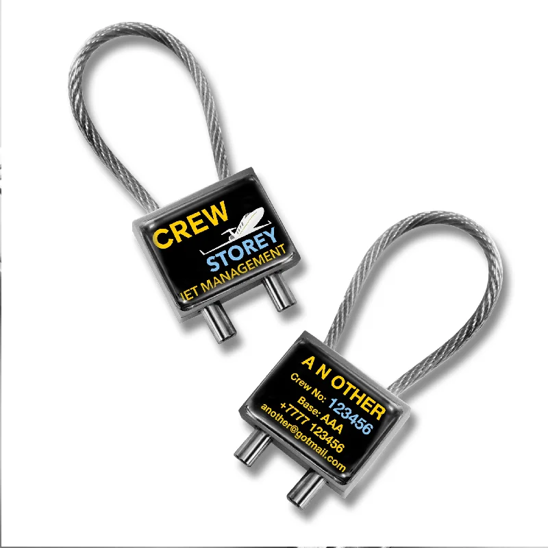 Storey Jet Management Logo Blue/Yellow Metal Keyring