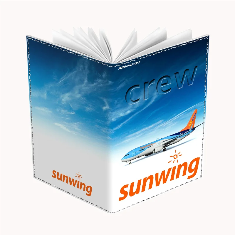 Laser-Cut Metal Passport Covers & Wallets with Geometric Designs for Tech-SavvySunwing B737 Passport Cover