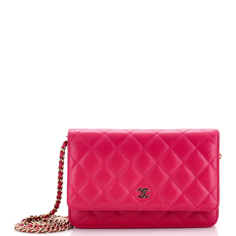 Elegant money clips for weddingsWallet on Chain Quilted Caviar