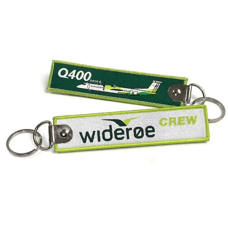 Wideroe Dash 8 Q400 Woven Keyring