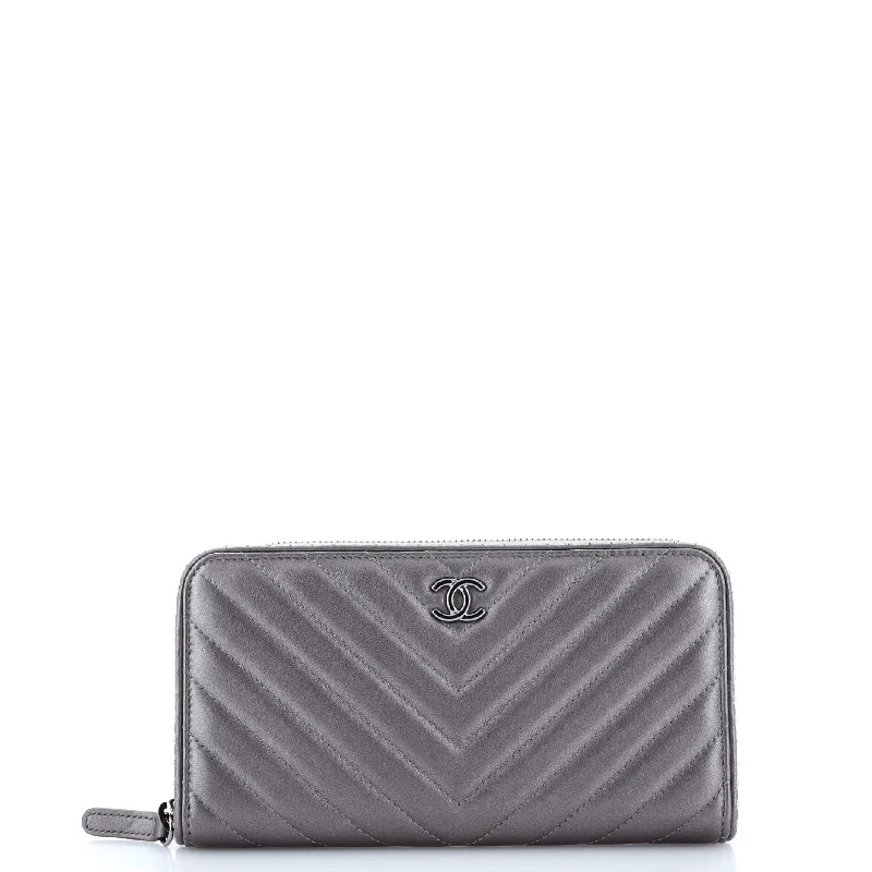 Top-rated money clips for everyday useZip Around Wallet Chevron Lambskin with Studded Detail Long