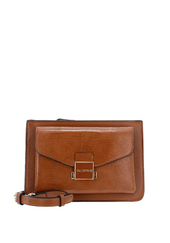 Vintage - inspired men's crossbody bag with a distressed finishValentino Carrie Crossbody Bag, Reptile Cuoio Vintage - inspired men's crossbody bag with a distressed finishValentino Carrie Crossbody Bag, Reptile Cuoio