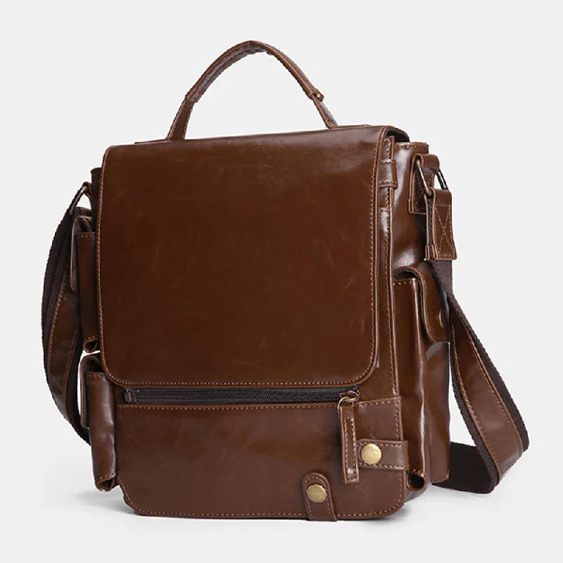 Men's crossbody bag made from recycled materials for eco - friendly usersE Ekphero Men PU Leather Vintage Business Multifunction Multi-Card Slots Multi-Pockets Crossbody Bag Shoulder Bag Men's crossbody bag made from recycled materials for eco - friendly usersE Ekphero Men PU Leather Vintage Business Multifunction Multi-Card Slots Multi-Pockets Crossbody Bag Shoulder Bag