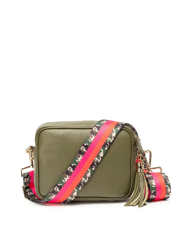 RFID - blocking men's crossbody bag for security - conscious travelersElie Beaumont Army & Stripe Strap Crossbody Bag, Khaki RFID - blocking men's crossbody bag for security - conscious travelersElie Beaumont Army & Stripe Strap Crossbody Bag, Khaki