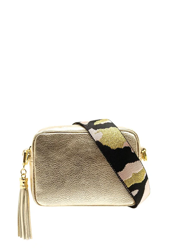 Men's crossbody bag with adjustable straps for a customized fitElie Beaumont Camouflage Strap Crossbody Bag, Gold Men's crossbody bag with adjustable straps for a customized fitElie Beaumont Camouflage Strap Crossbody Bag, Gold