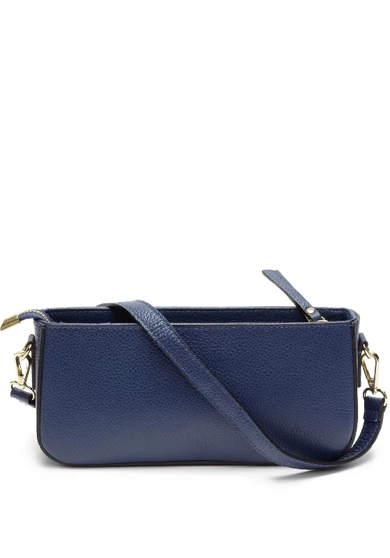 Men's crossbody bag with multiple interior pockets for organizationElie Beaumont Baguette Bag, Blue Men's crossbody bag with multiple interior pockets for organizationElie Beaumont Baguette Bag, Blue