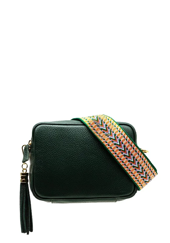 Men's crossbody bag made from recycled materials for eco - friendly usersElie Beaumont Aztec Strap Crossbody Bag, Green Men's crossbody bag made from recycled materials for eco - friendly usersElie Beaumont Aztec Strap Crossbody Bag, Green