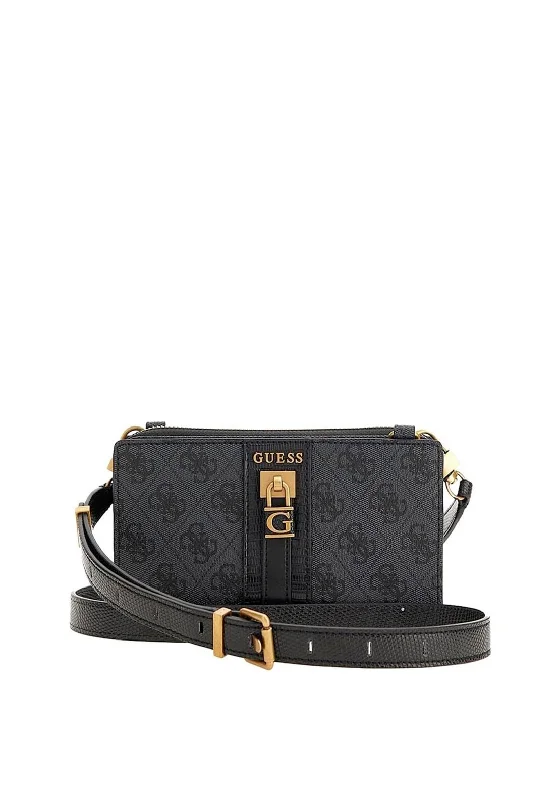 Designer men's crossbody bag with a unique pattern or logoGuess Ginevra Logo Mini Crossbody Bag, Coal Designer men's crossbody bag with a unique pattern or logoGuess Ginevra Logo Mini Crossbody Bag, Coal