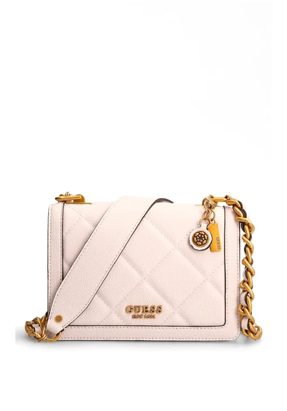 Soft suede men's crossbody bag for a luxurious feelGuess Abey Quilted Finish Crossbody Bag, Shell