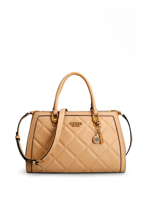 Compact men's crossbody bag for everyday carryGuess Abey Quilted Shopper Bag, Beige