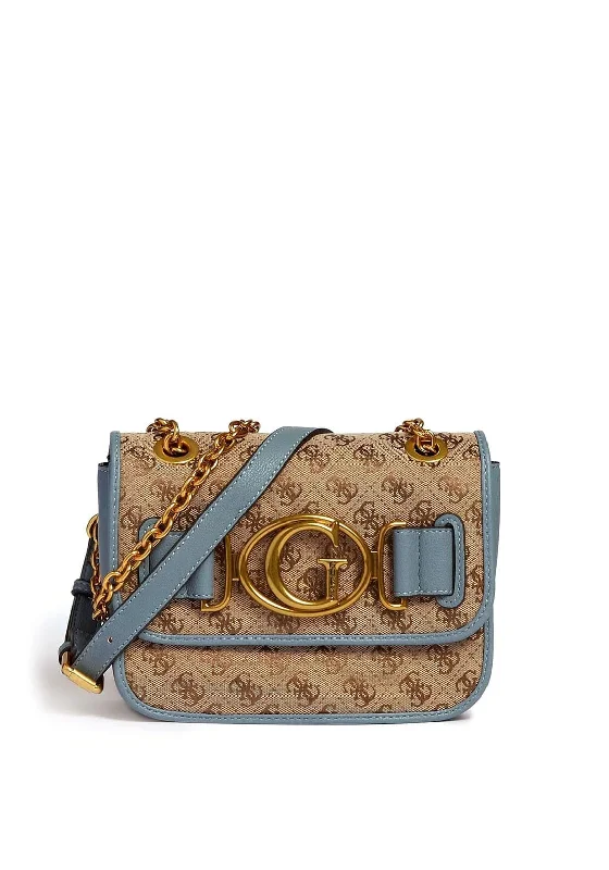 Waterproof nylon men's crossbody bag for outdoor activitiesGuess Aileen 4G Logo Crossbody Bag, Brown & Blue