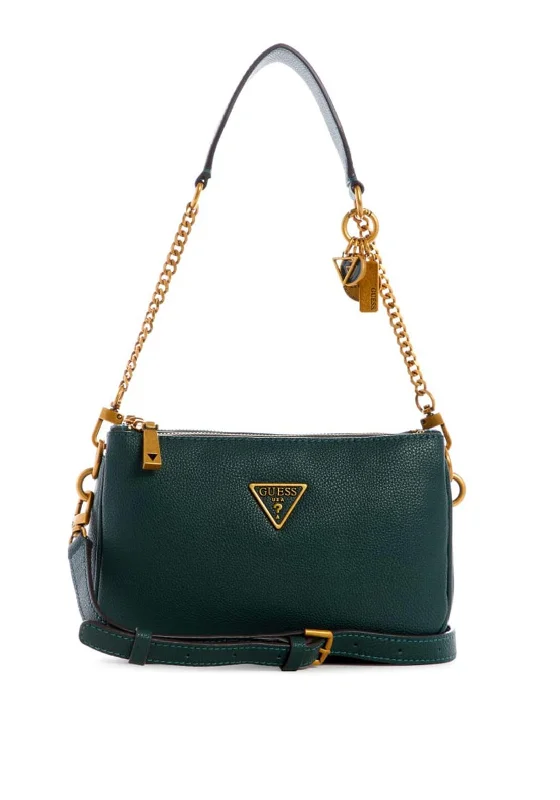 Men's crossbody bag with a built - in charging port for tech use on the goGuess Destiny Dual Pouch Crossbody, Forest Green Men's crossbody bag with a built - in charging port for tech use on the goGuess Destiny Dual Pouch Crossbody, Forest Green