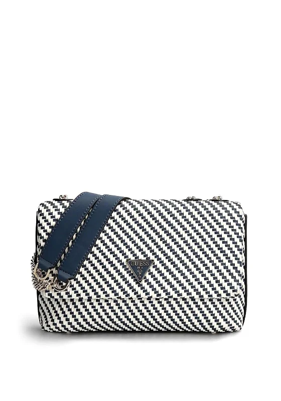Men's crossbody bag made from recycled materials for eco - friendly usersGuess Hassie Crossbody Bag, Navy Multi
