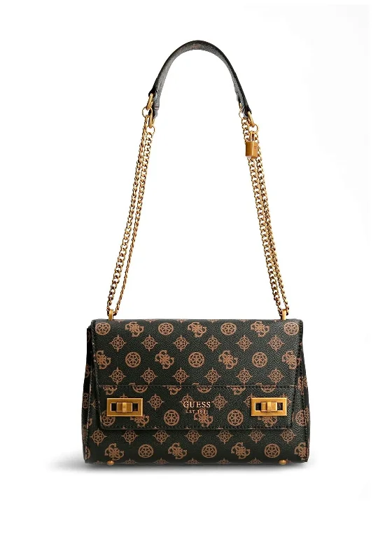 Men's crossbody bag with a padded laptop sleeve for commutingGuess Katey Peony Print Medium Crossbody Bag, Mocha