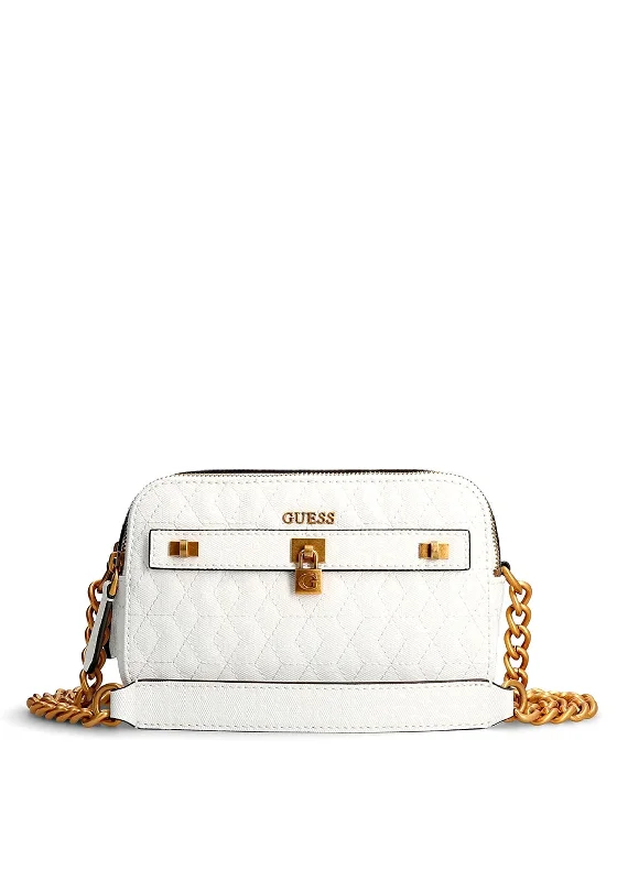 Compact men's crossbody bag for everyday carryGuess Noelle Crossbody Bag, White