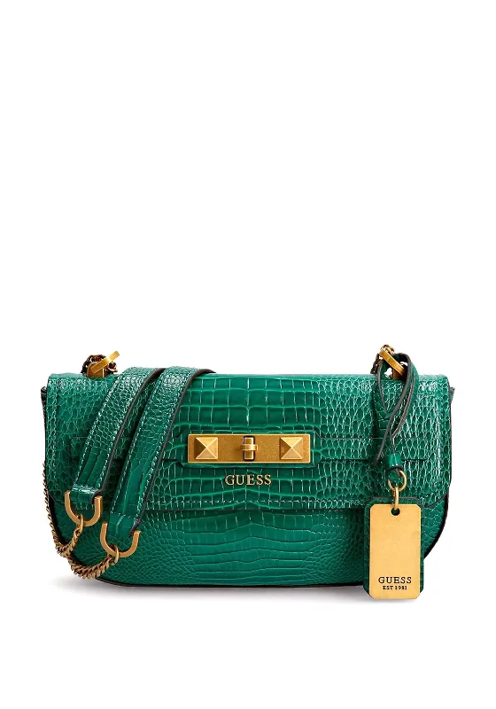 Compact men's crossbody bag for everyday carryGuess Raffie Croc Print Cossbody Bag, Green Compact men's crossbody bag for everyday carryGuess Raffie Croc Print Cossbody Bag, Green