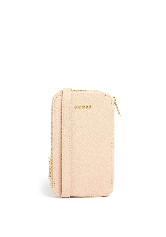 Waterproof nylon men's crossbody bag for outdoor activitiesGuess Saffiano Phone Holder Mini Crossbody, Nude