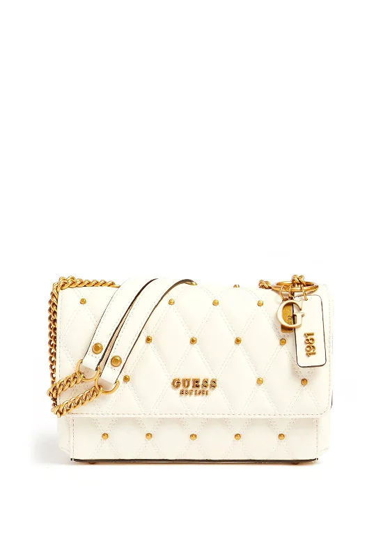 Soft suede men's crossbody bag for a luxurious feelGuess Triana Studded Crossbody Bag, Ivory Soft suede men's crossbody bag for a luxurious feelGuess Triana Studded Crossbody Bag, Ivory