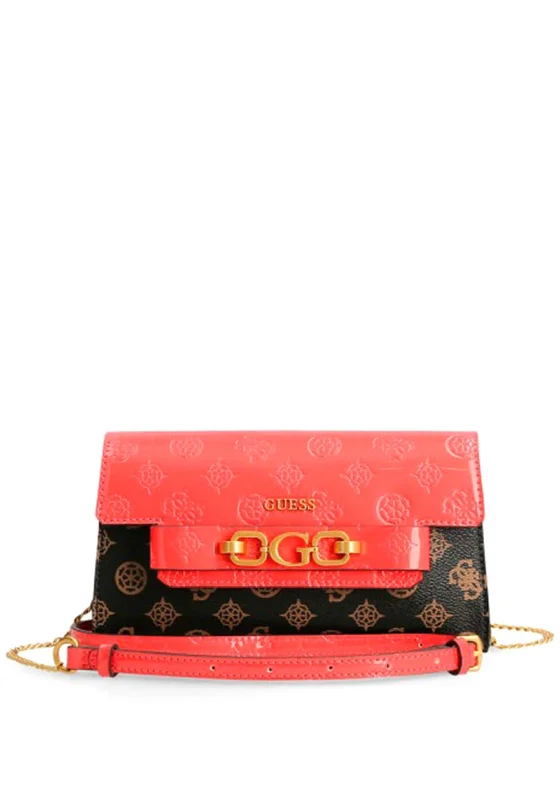 Men's crossbody bag with a water - resistant coating for rainy daysGuess Zira Mini Crossbody Bag, Mocha & Poppy Men's crossbody bag with a water - resistant coating for rainy daysGuess Zira Mini Crossbody Bag, Mocha & Poppy