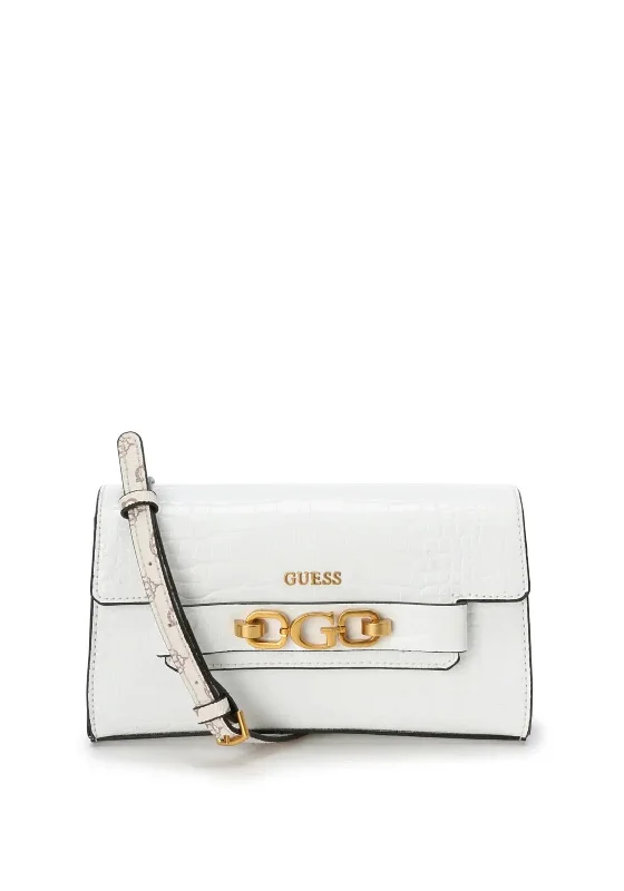Minimalist men's crossbody bag with a single compartment for simplicityGuess Zira Mini Crossbody Bag, White Multi Minimalist men's crossbody bag with a single compartment for simplicityGuess Zira Mini Crossbody Bag, White Multi