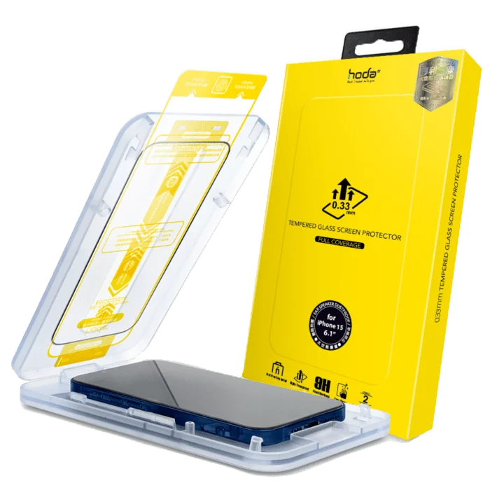 Travel bag with a retractable garment rack for easy unpackingHoda 0.33mm Full Coverage Tempered Glass with Helper for iPhone 15 Series - Clear